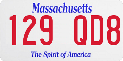 MA license plate 129QD8