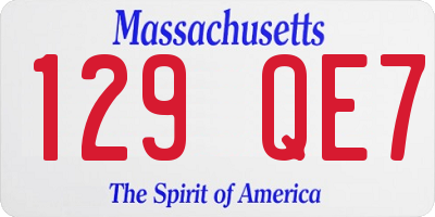 MA license plate 129QE7