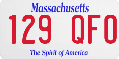 MA license plate 129QF0