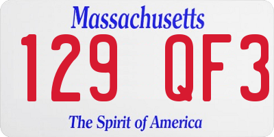 MA license plate 129QF3