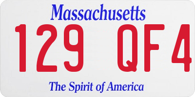 MA license plate 129QF4