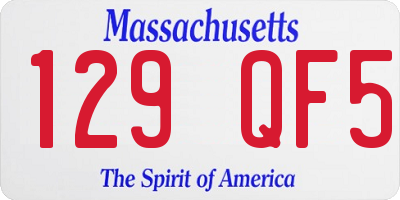 MA license plate 129QF5