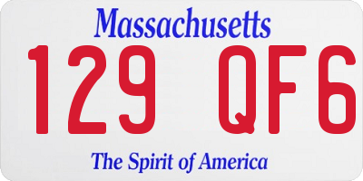 MA license plate 129QF6