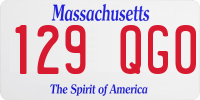 MA license plate 129QG0