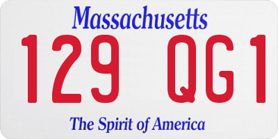 MA license plate 129QG1