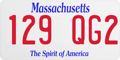 MA license plate 129QG2