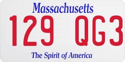 MA license plate 129QG3