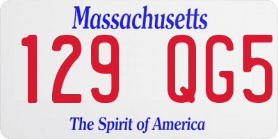 MA license plate 129QG5
