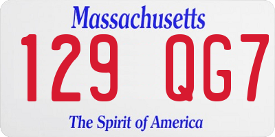 MA license plate 129QG7