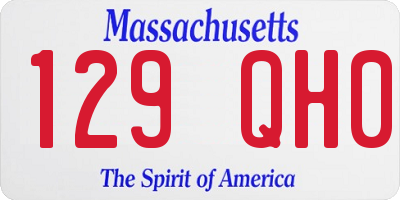 MA license plate 129QH0
