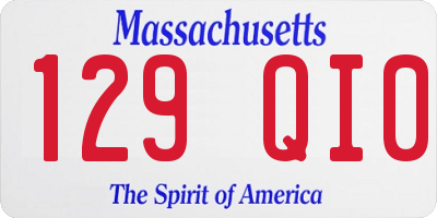 MA license plate 129QI0