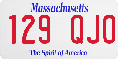 MA license plate 129QJ0