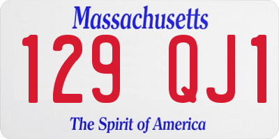 MA license plate 129QJ1