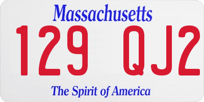 MA license plate 129QJ2