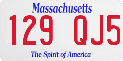 MA license plate 129QJ5