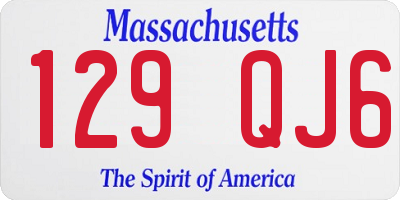 MA license plate 129QJ6