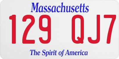 MA license plate 129QJ7
