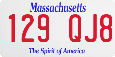 MA license plate 129QJ8