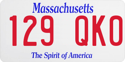 MA license plate 129QK0