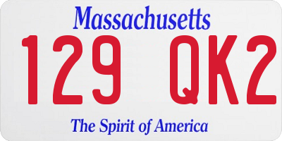 MA license plate 129QK2