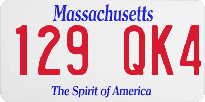 MA license plate 129QK4