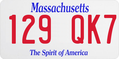 MA license plate 129QK7