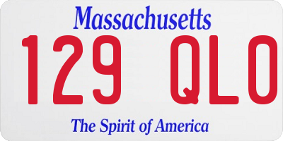 MA license plate 129QL0