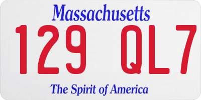 MA license plate 129QL7