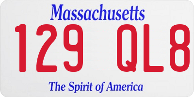 MA license plate 129QL8
