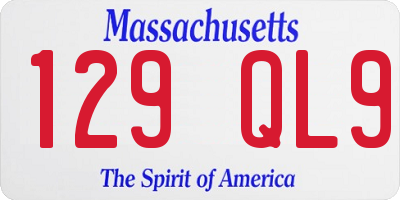 MA license plate 129QL9