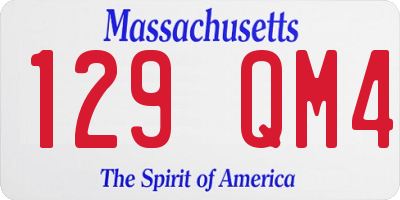 MA license plate 129QM4