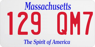 MA license plate 129QM7