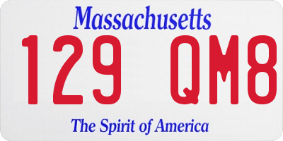 MA license plate 129QM8
