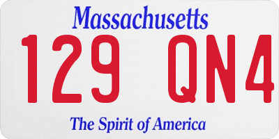 MA license plate 129QN4
