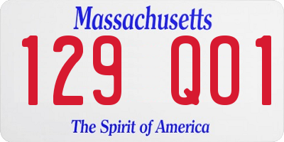 MA license plate 129QO1