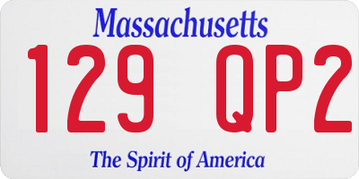 MA license plate 129QP2