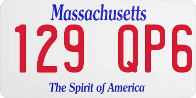 MA license plate 129QP6