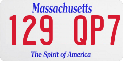 MA license plate 129QP7