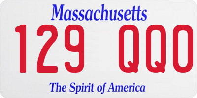 MA license plate 129QQ0