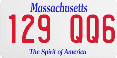 MA license plate 129QQ6
