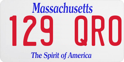 MA license plate 129QR0
