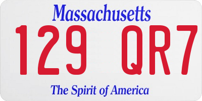 MA license plate 129QR7