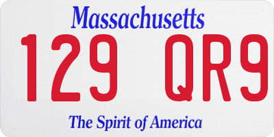MA license plate 129QR9