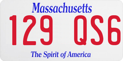 MA license plate 129QS6