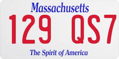 MA license plate 129QS7
