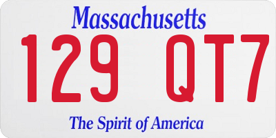 MA license plate 129QT7