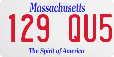 MA license plate 129QU5