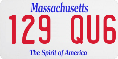 MA license plate 129QU6
