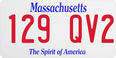 MA license plate 129QV2