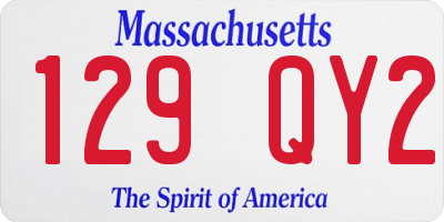 MA license plate 129QY2
